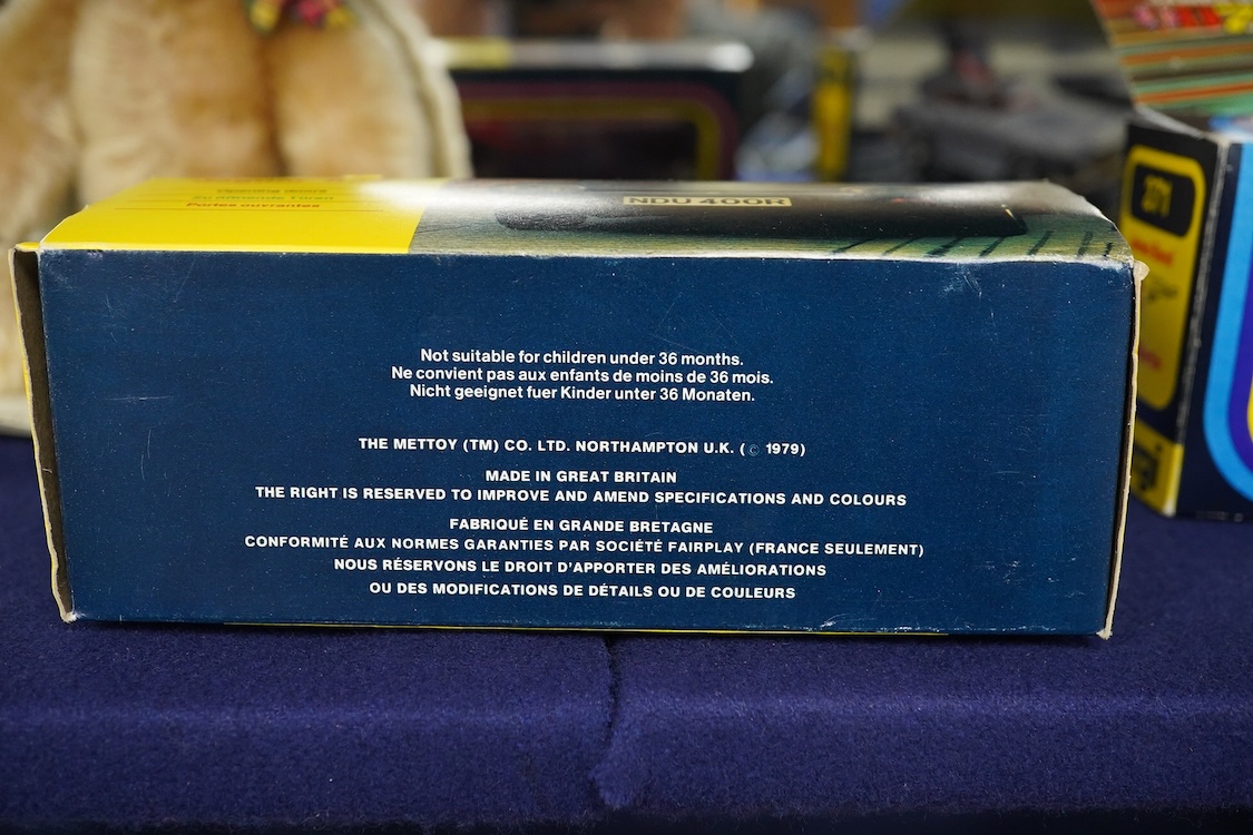 Two boxed 1970s Corgi Toys; a James Bond Aston Martin (261) in silver with passenger, together with a Jaguar XJS (319) in metallic red